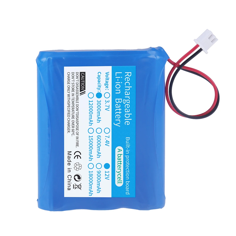 Batteria agli ioni di litio 12V 3000MAH 6000/ 8000mah 3s 12.6V 11.1v 18650 batteria ricaricabile per Monitor Ups batteria per telecamera CCTV