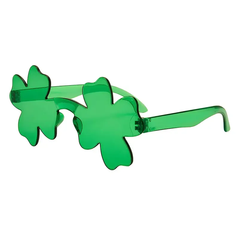 1pc St. Patrick's Day Decorations Shamrock Sunglasses Irish Holiday Party Glasses Four Leaf Clover Glasses Green Festival