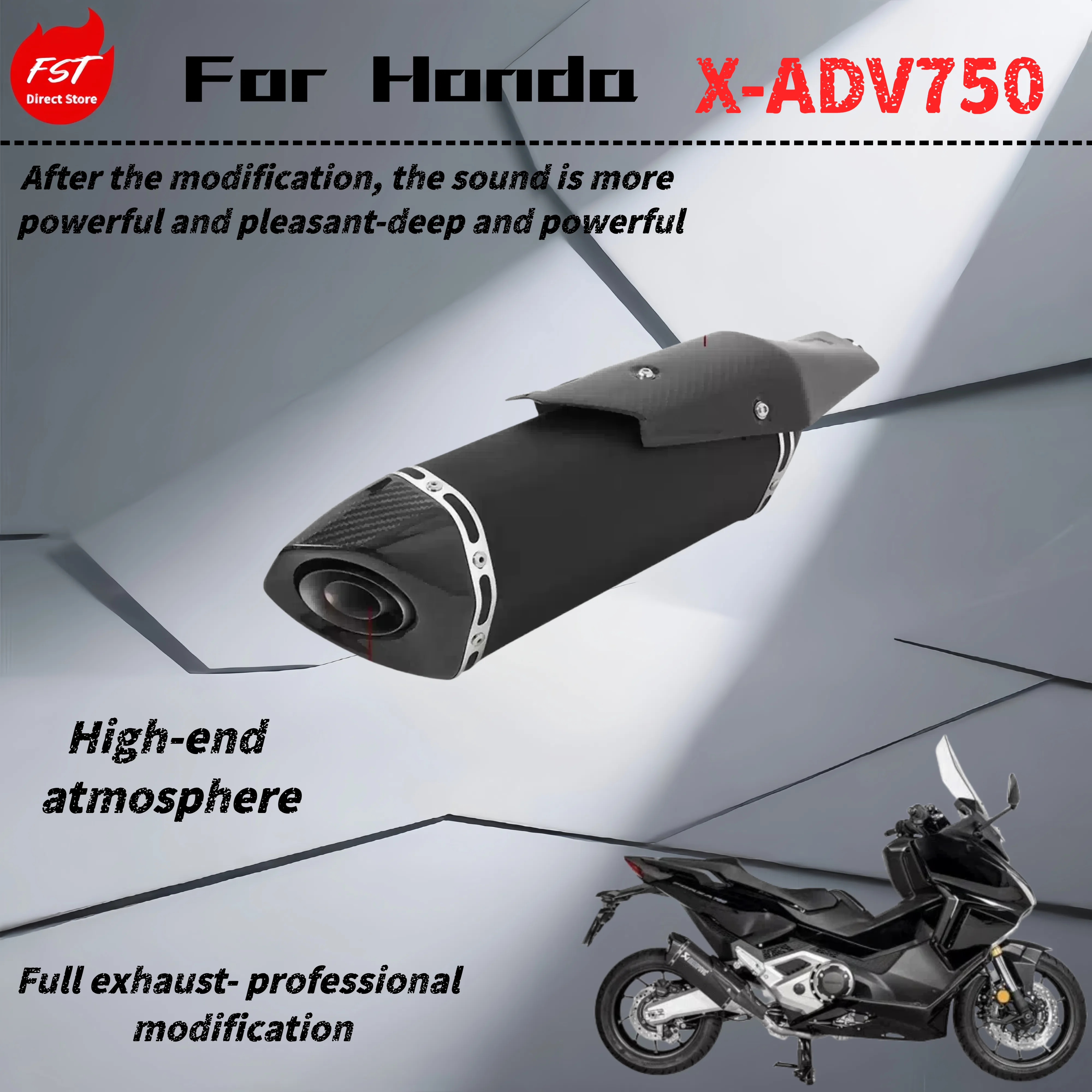 

For Honda X-ADV750 - Modified front end exhaust pipe - The sound is deep, rich and powerful