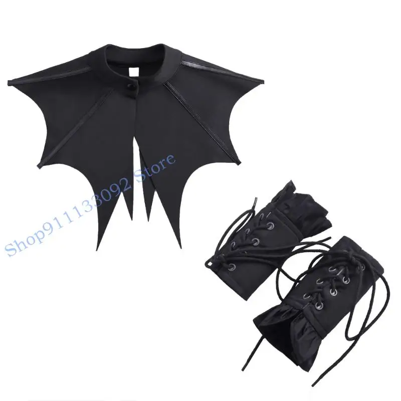 

H9ED манжеты с рюшами и рукавами, декоративный воротник, шнуровка, дизайн, украшение на шею, украшение для женщин, повседневный