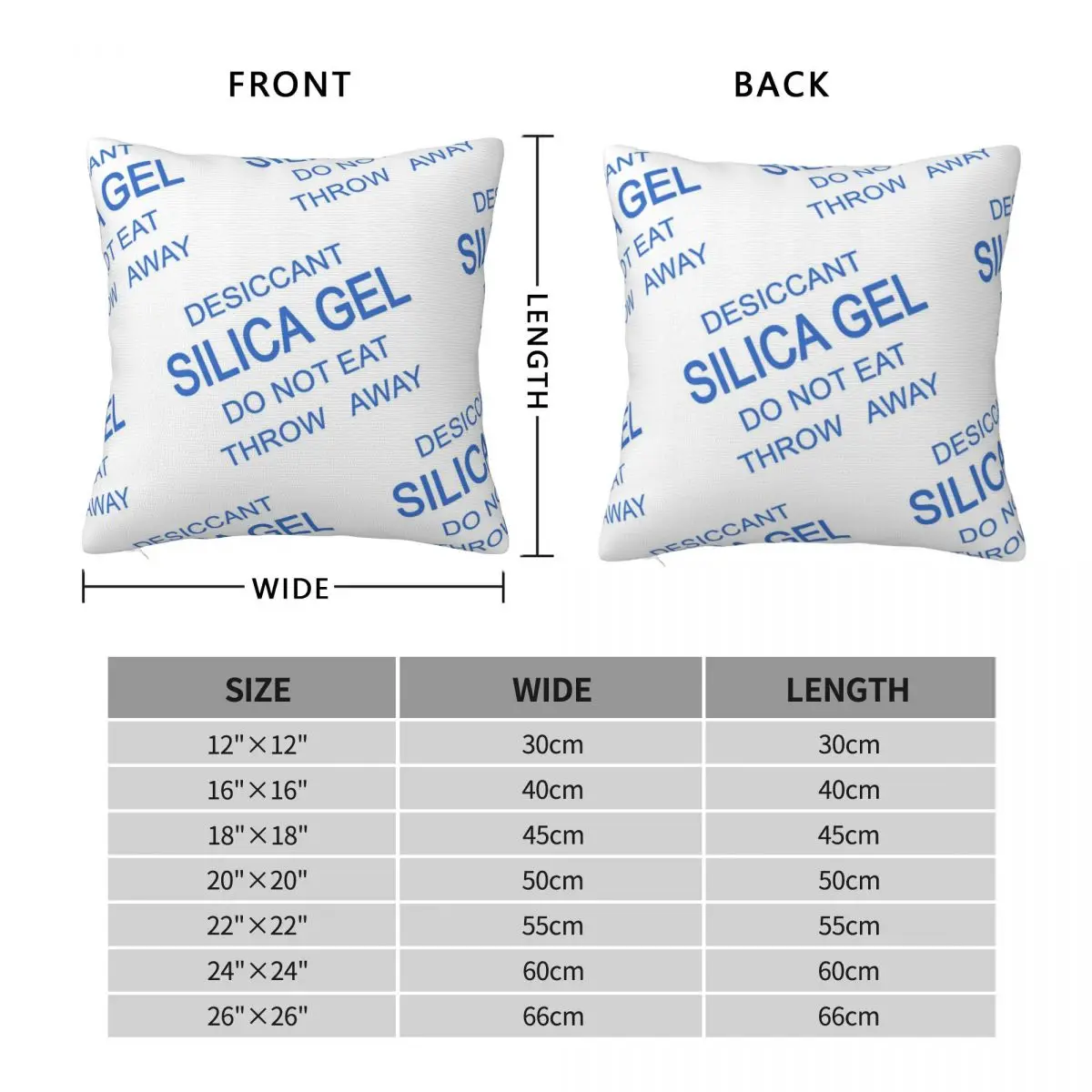 Silica Gel Blue Do Not Eat Pillowcase Polyester Linen Velvet Printed Zip Decor Throw Pillow Case Sofa Cushion Case 18