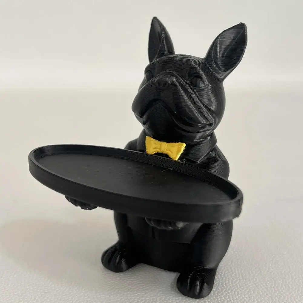 French Bulldog Statue Tray Organizer for Keys Candy Jewelry Earrings Art Dining Table Decor for Entryway Coffee Table Home Desk