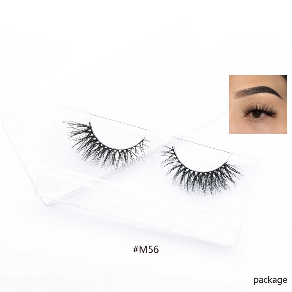 Cat Eye Lashes Real 3D Mink Eyelashes Natural Long Winged End Eye Elongated Eyelashes Mink Cils Eyelashes Extension Makeup Lash