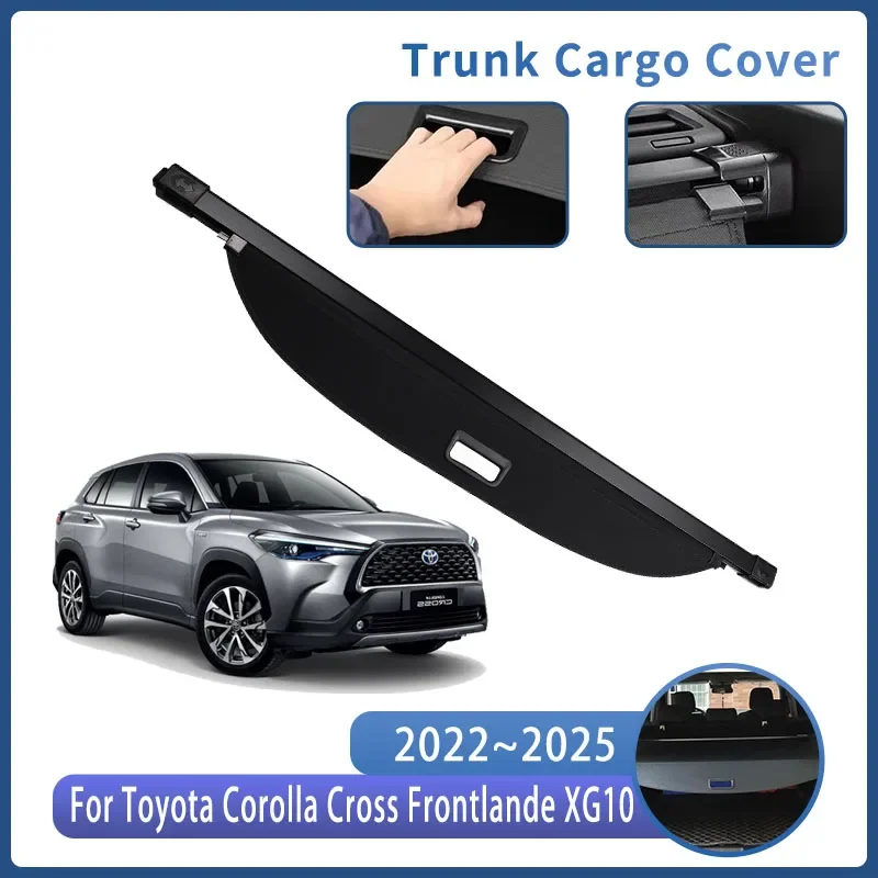 Car Trunk Bracket For Toyota Corolla Cross Frontlande XG10 2022~2025 2023 Rear Trunk Cargo Cover Retractable Curtain Auto Parts