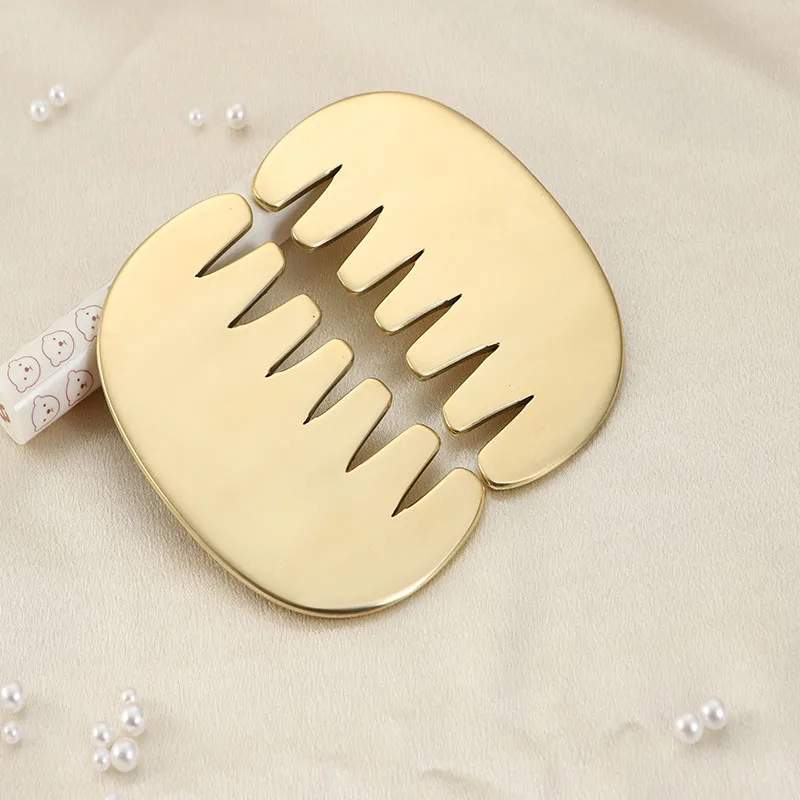 Scalp massage copper metal comb seven-tooth guasha massage comb