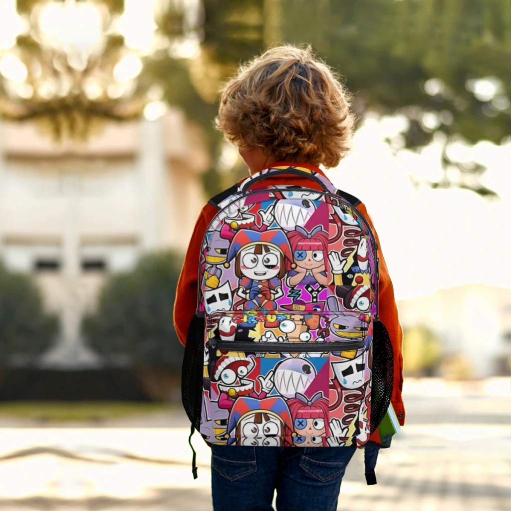 Die erstaunliche digitale Zirkus Fanart Schult asche für Mädchen große Kapazität Schüler Rucksack High School Schüler Rucksack 17 Zoll