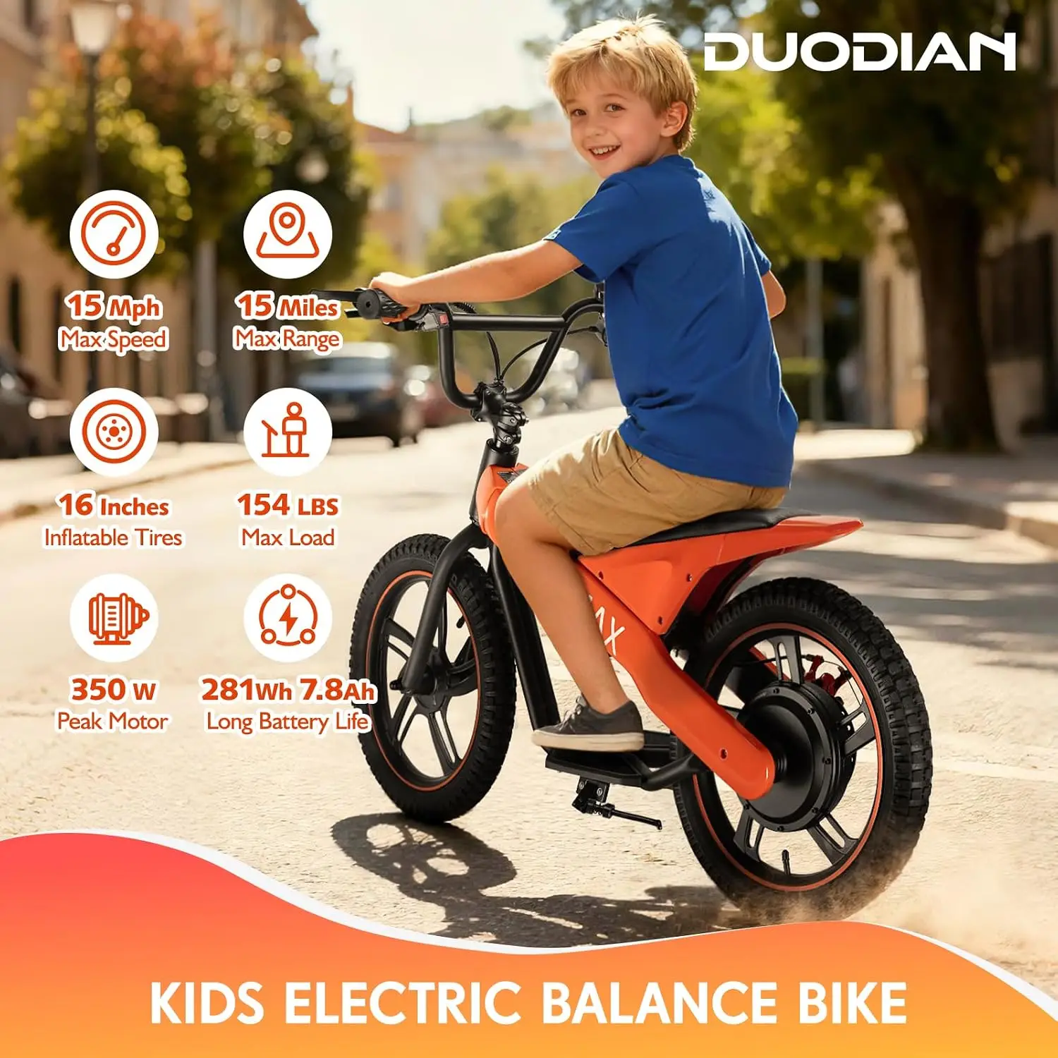 Kids Electric Bike 350W Motor 36V 5.2/7.8Ah Battery Commuter Off-Road, Customized