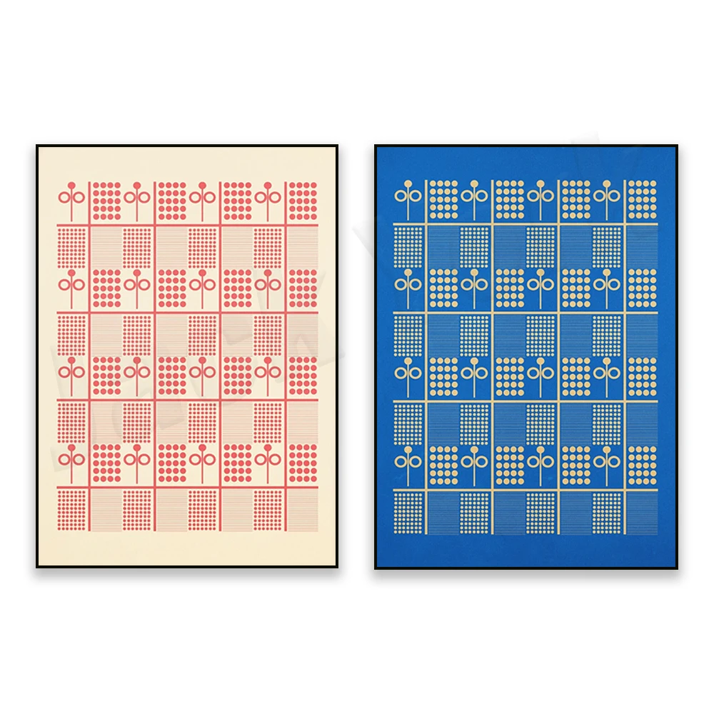 

Mid century modern geometric shapes, abstract print, norwegian folk art, minimalist print, wall decor for office living room hom