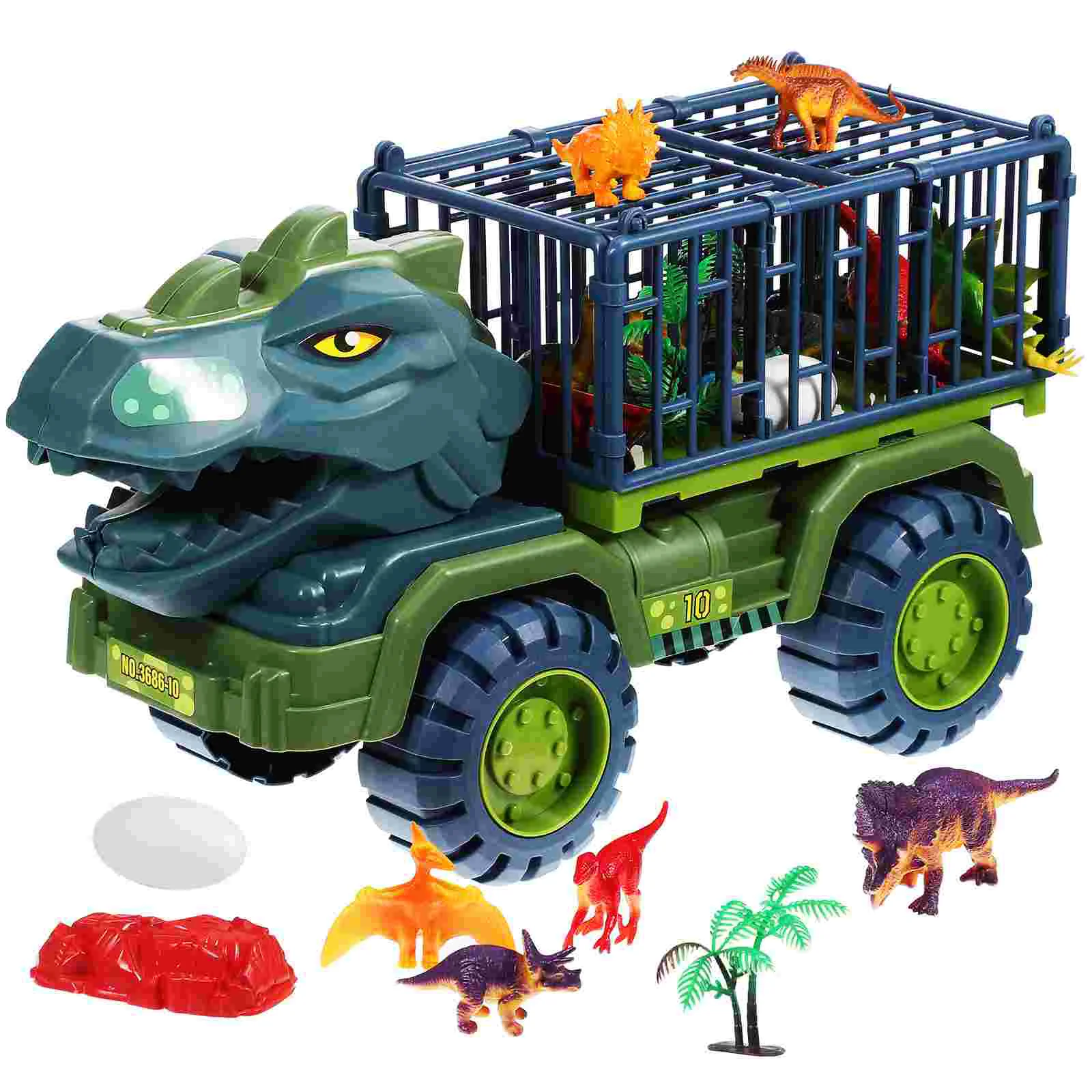 Dinosaur Toy Car Truck Playset Figurines Kids Toys Cartoon Animal Vehicle Carrier Trucks