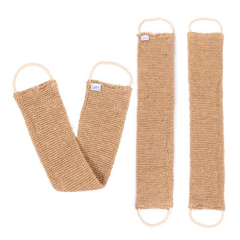 Ramie Jute Bath Towel Shower Towel Back Body Exfoliating Belt Shower Scrubber or Body Cleaning Bathroom Shower Strap