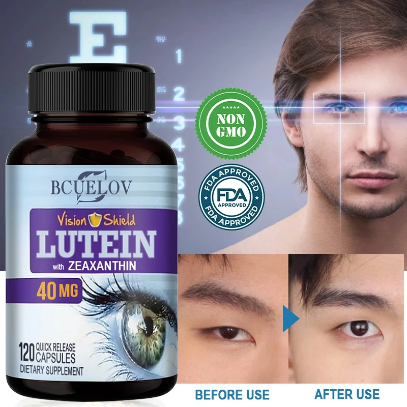 Lutein Bilberry Eye Care + Zeaxanthin Supplement, 120 Capsules (Improves sharp vision, reduces glare, and promotes macular healt