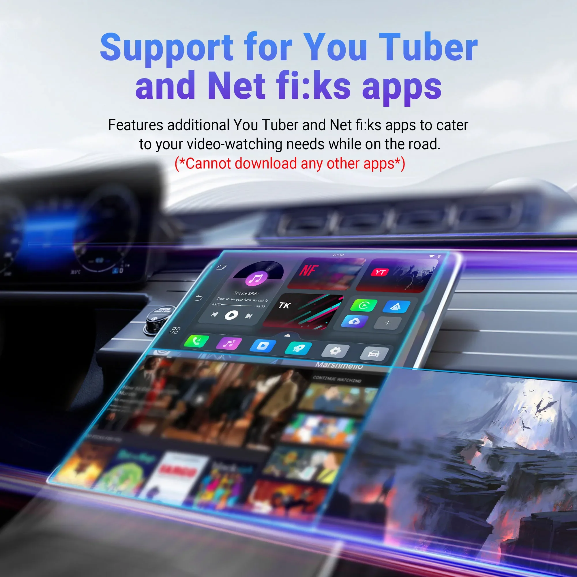 OTTOCAST Play2Video Pro Wireless CarPlay Bezprzewodowy adapter Android Auto do Youtube Netflix IPTV Akcesoria samochodowe do Kia Toyota