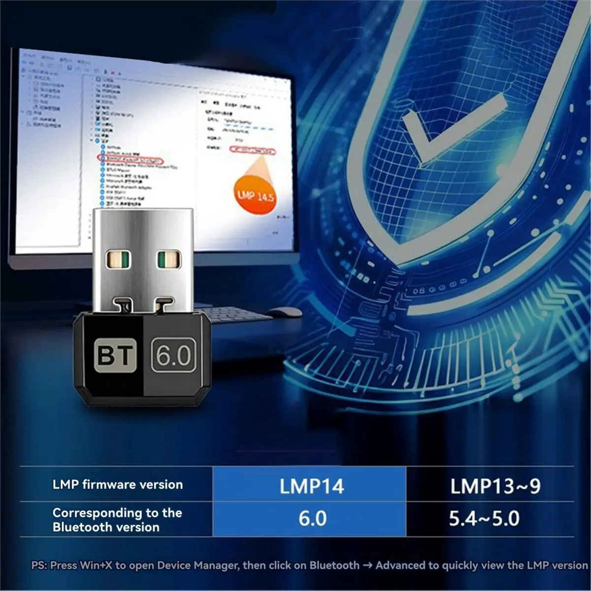 

A23G 2 шт. USB Bluetooth 6.0 адаптер для ПК, Bluetooth-передатчик-приемник LMP14 для настольных ПК, ноутбуков, клавиатур, мышей, гарнитур