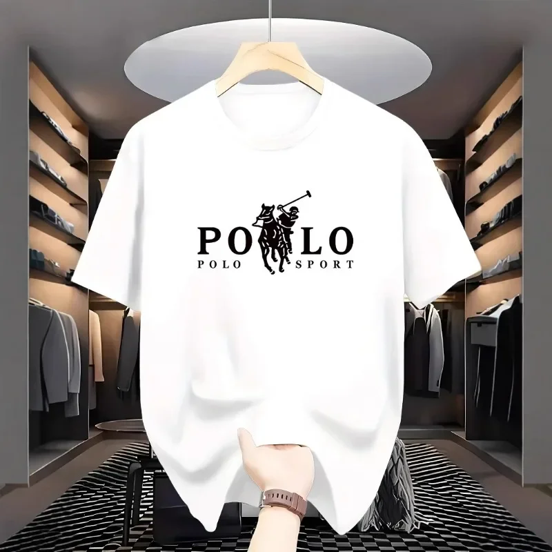Summer Spot Short Sleeve Printed T-Shirt Men's 2026 Summer Fashion New Fashion Versatile Crew Neck