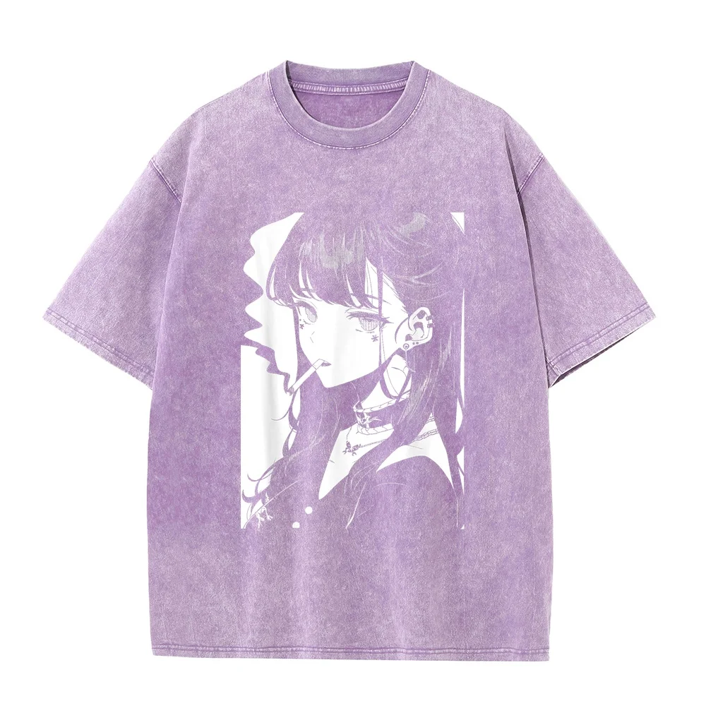 Anime Horror Girl Aesthetic Soft Grunge Waifu Japanese Otaku T-Shirt Men Men's Clothing T Shirt Man Unisex Xxxl Cotton Tee