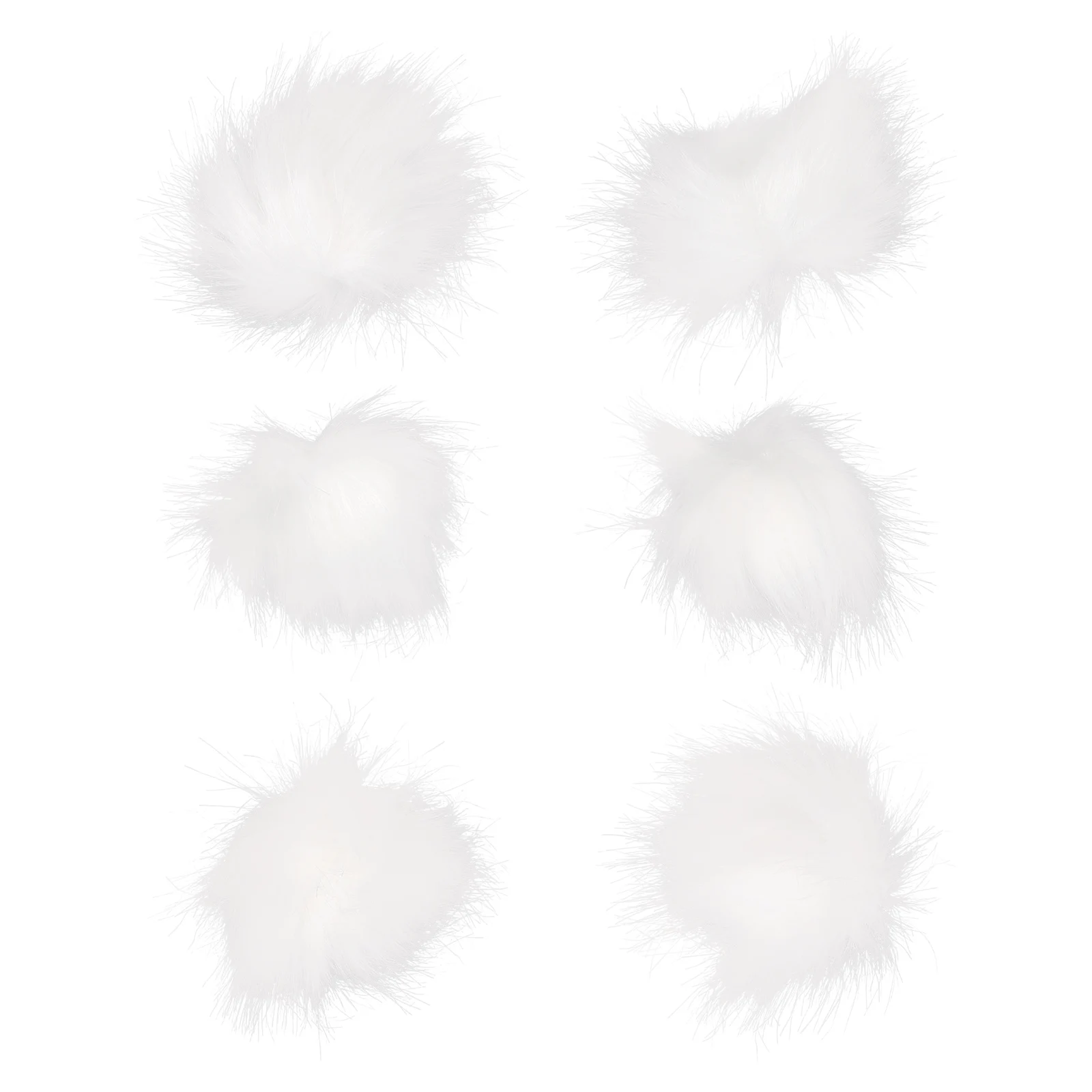 

6 Pcs Diy Knitting Hats Accessories White Acrylic Faux Fake Pompom Ball Miss
