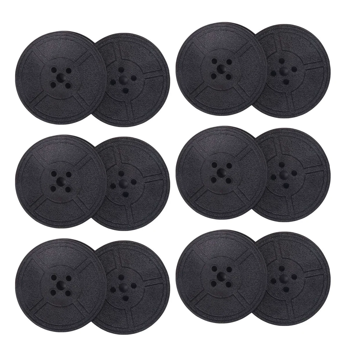 6Pack Typewriter Ribbon Twin Spool Typewriter Ribbon Ink Twin Spool Pack Ink Replacement Part for Most Typewriter(Black)