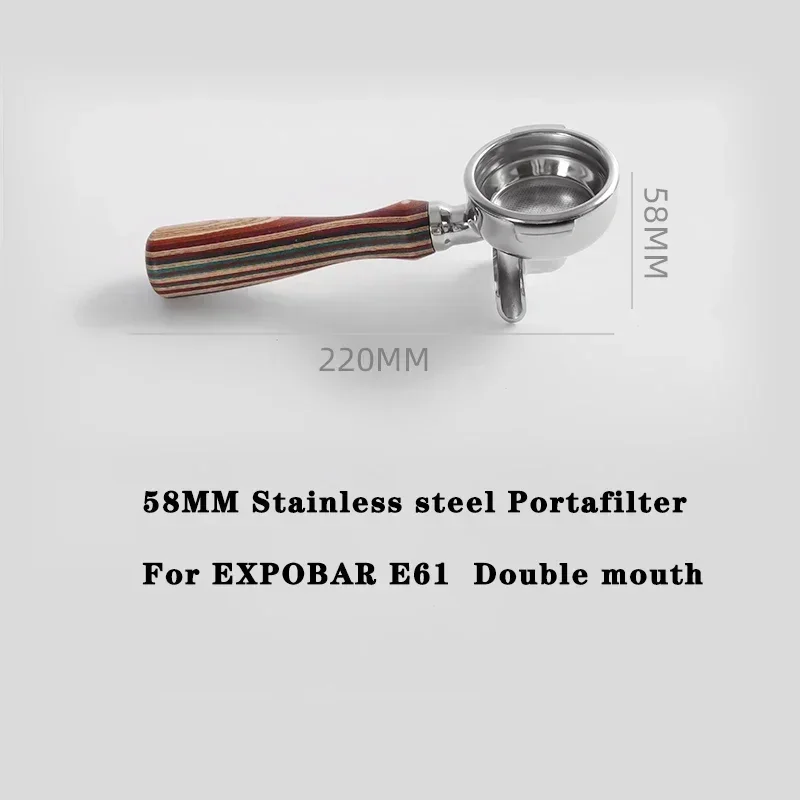 51mm/54mm/58mm Stainless Steel Coffee Portafilter for Barsetto/EXPOBAR/Welhome/DeLonghi/Breville/Nova Coffee Handle Filter