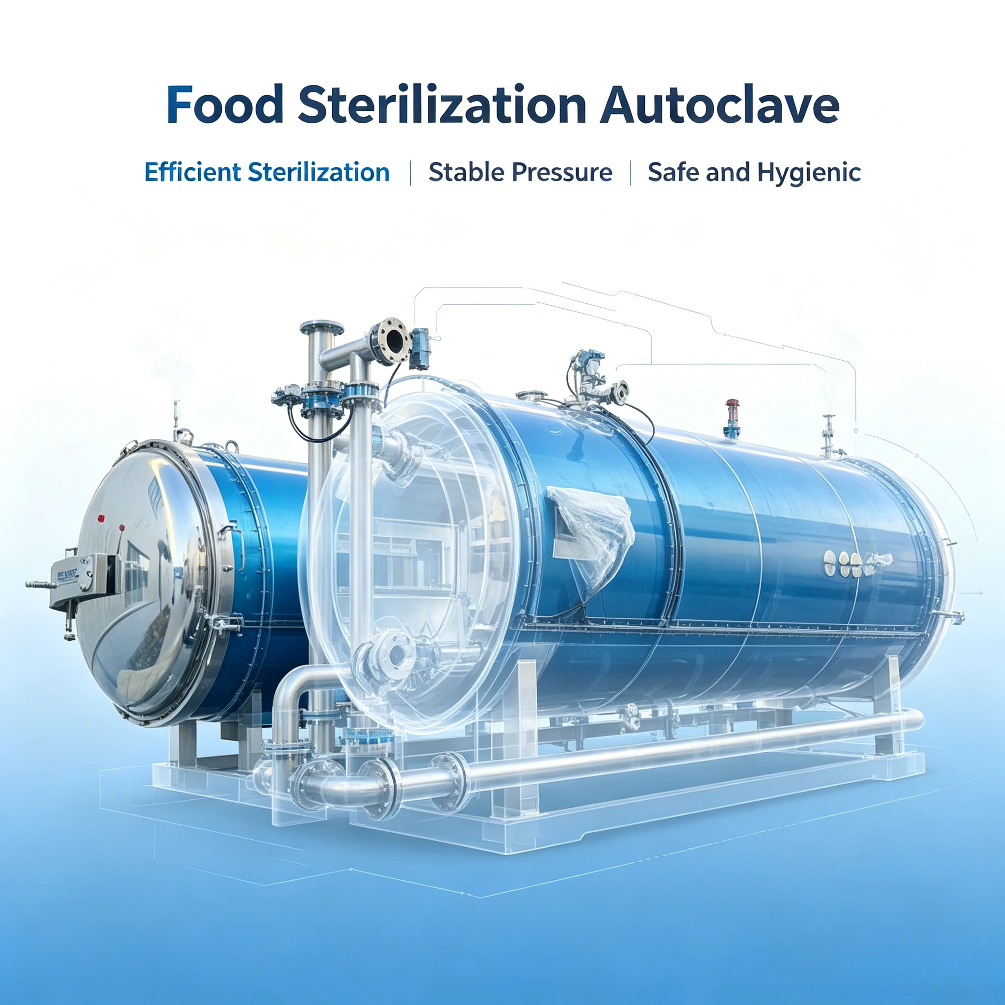 Industrial 50L Vertical Food Retort Sterilizer High Pressure Autoclave Machine for Canned Meat Fish Fruit and Ready Meals