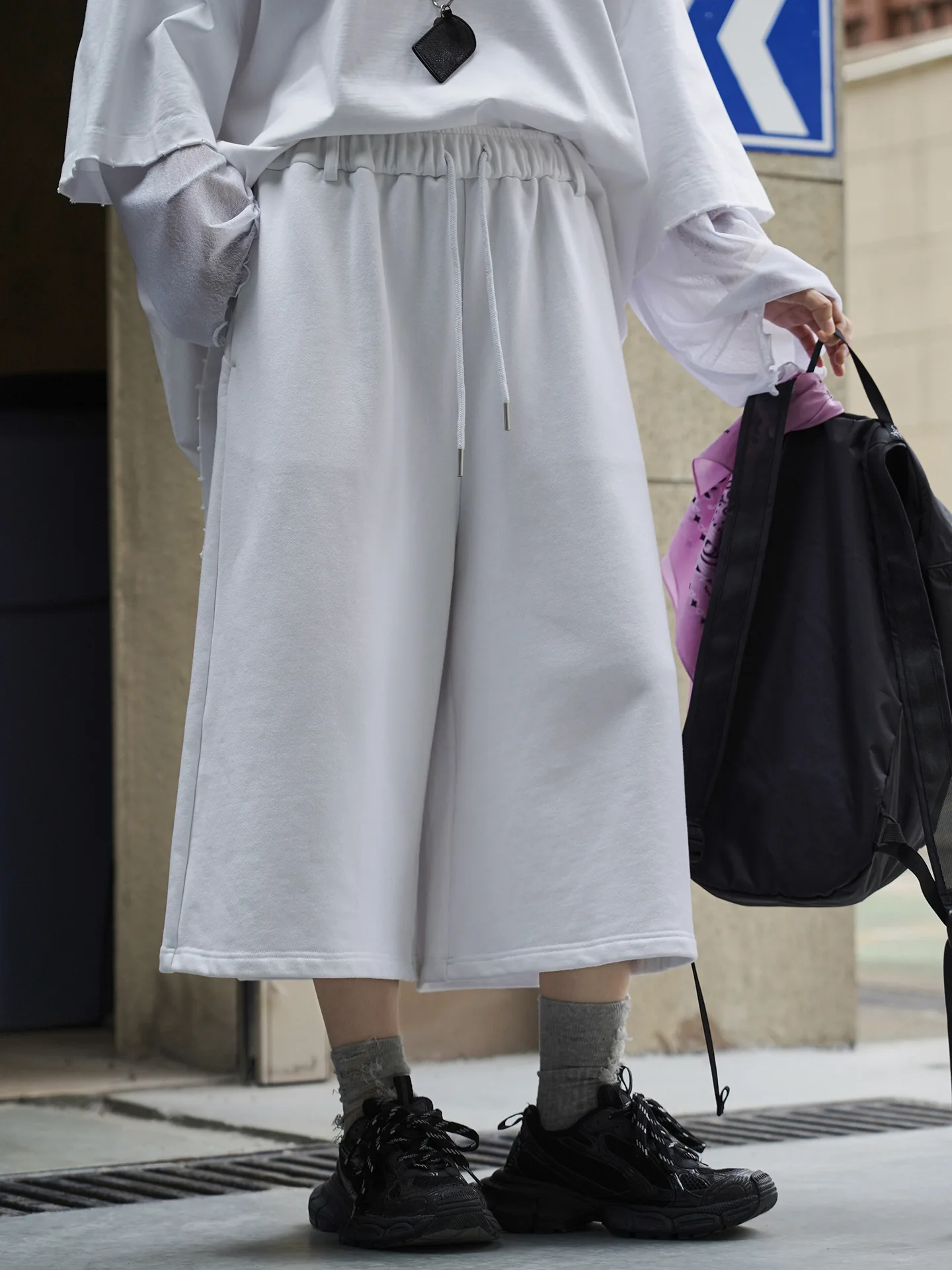 

Spring and Autumn Women's Casual Solid Color High Waist Loose Wide Leg Pants