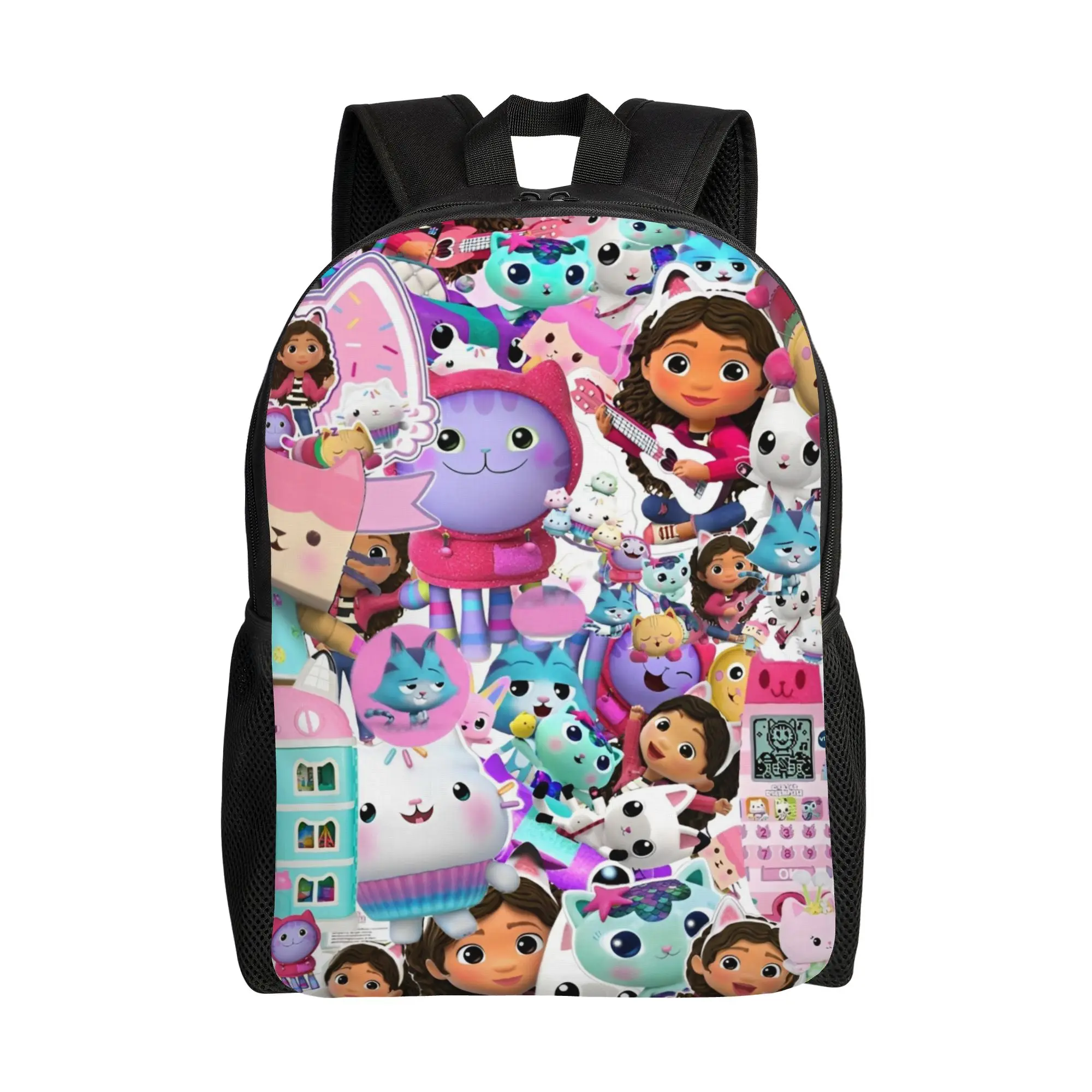 

Cartoon Cute Gabbys Dollhouse Classical Backpack Sports Student Work Daypack for Men Women College Canvas Bags