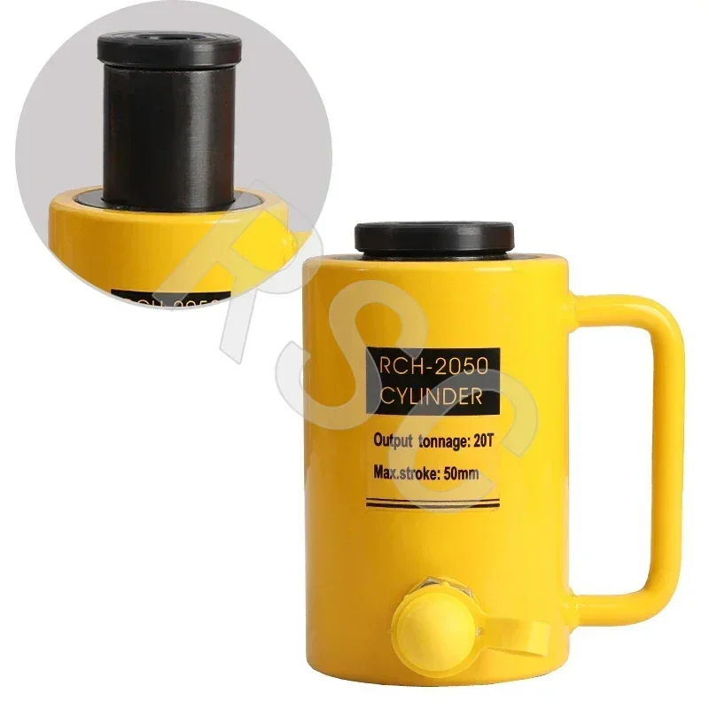 (combinazione) Cilindro idraulico cavo RCH-2050 Uscita 20 tonnellate Corsa Martinetto idraulico da 50 mm con pompa manuale CP-700