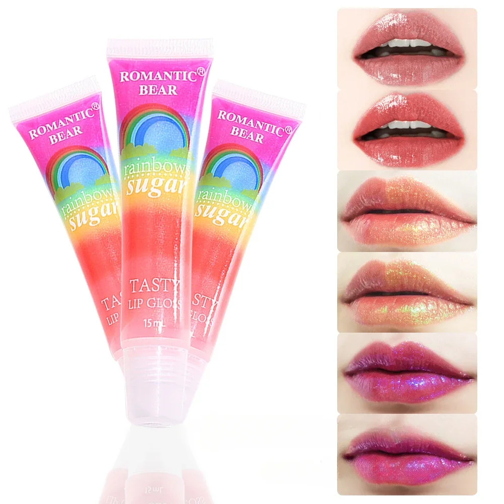 Seven Colors in One Rainbow Moisturizing Rich Mist Lipstick Jelly Abundance Color Shining Nutritious Lipgloss Glitter Lip Care