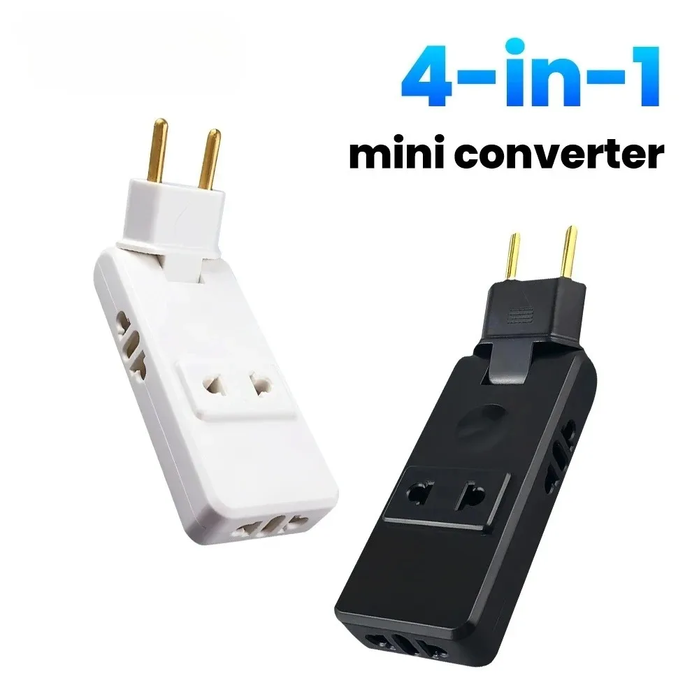 EU Plug Adapte 4 in 1 Wall Outlet Extension Eu Electrical Socket 180 Degree Plug Adapter Travel Aadapter Portable Power Converte