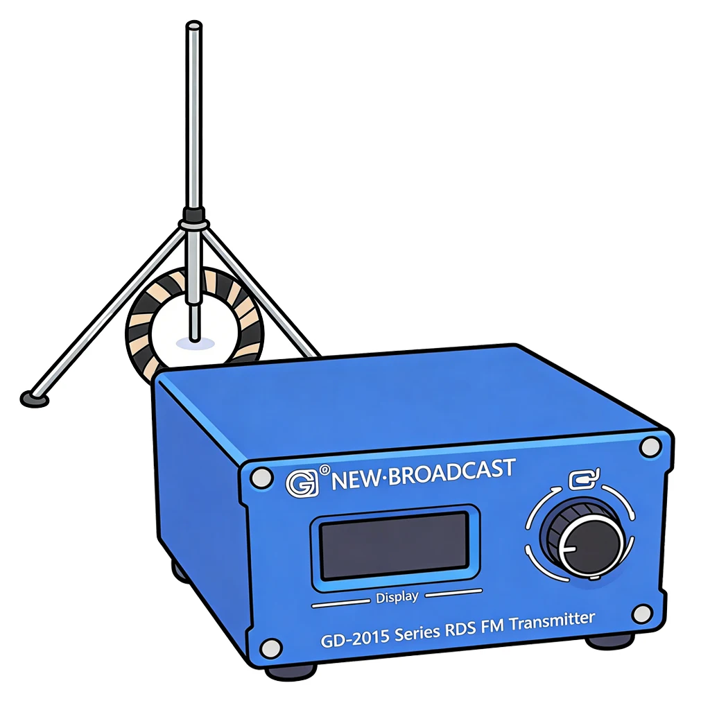 

25w FM Transmitter +1/4 Wave Antenna+Adapter+10meters Coaxial Cable