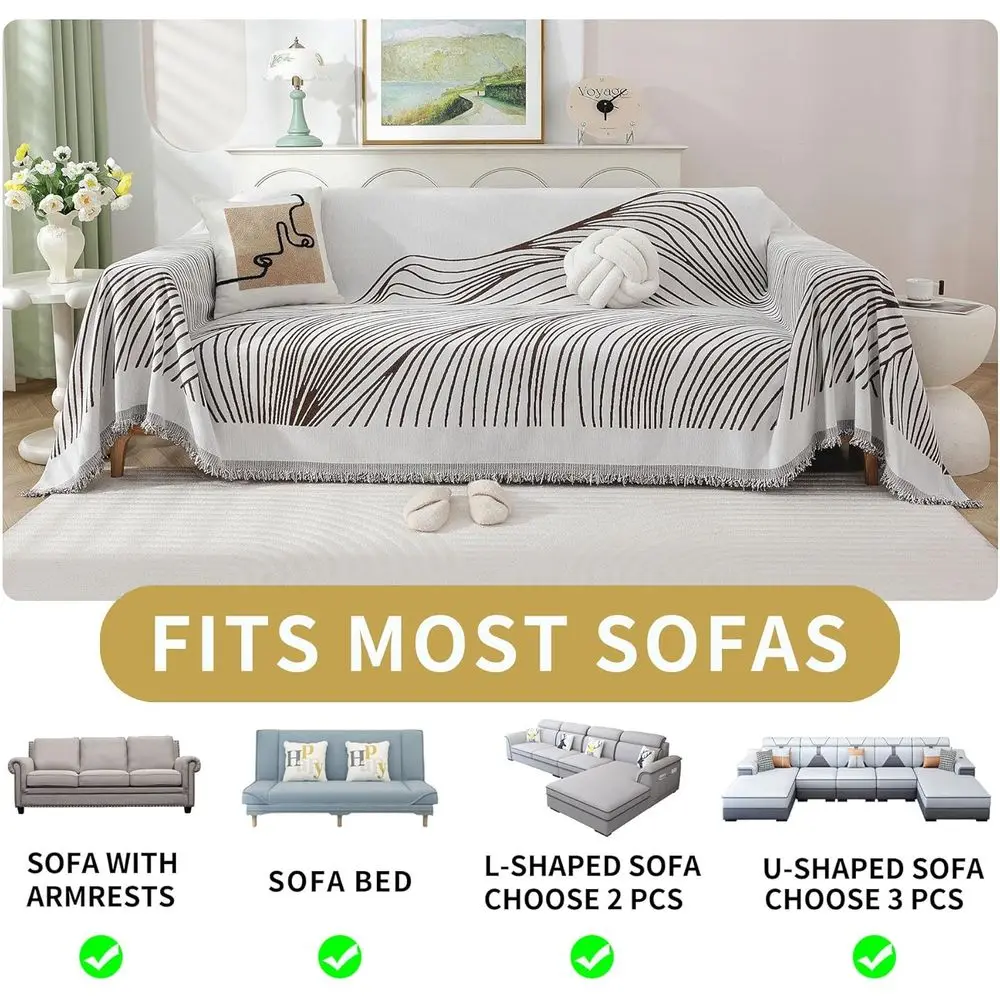 Pelindung Sofa 3-Bantalan Ramah Hewan Peliharaan, Dapat Dicuci, untuk Sofa Bentuk L, 71x134 - Anti-Selip, Tebal, untuk Anak-Anak dan Anjing