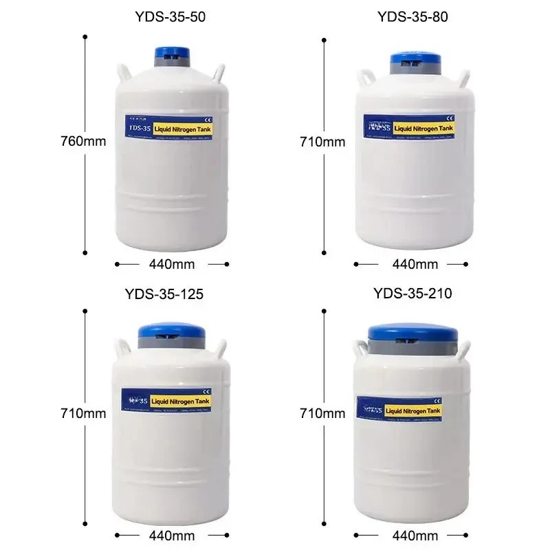 35L Liquid Nitrogen Dewar Tank with Canisters, Cryogenic Container for Livestock Breeding  Semen Storage