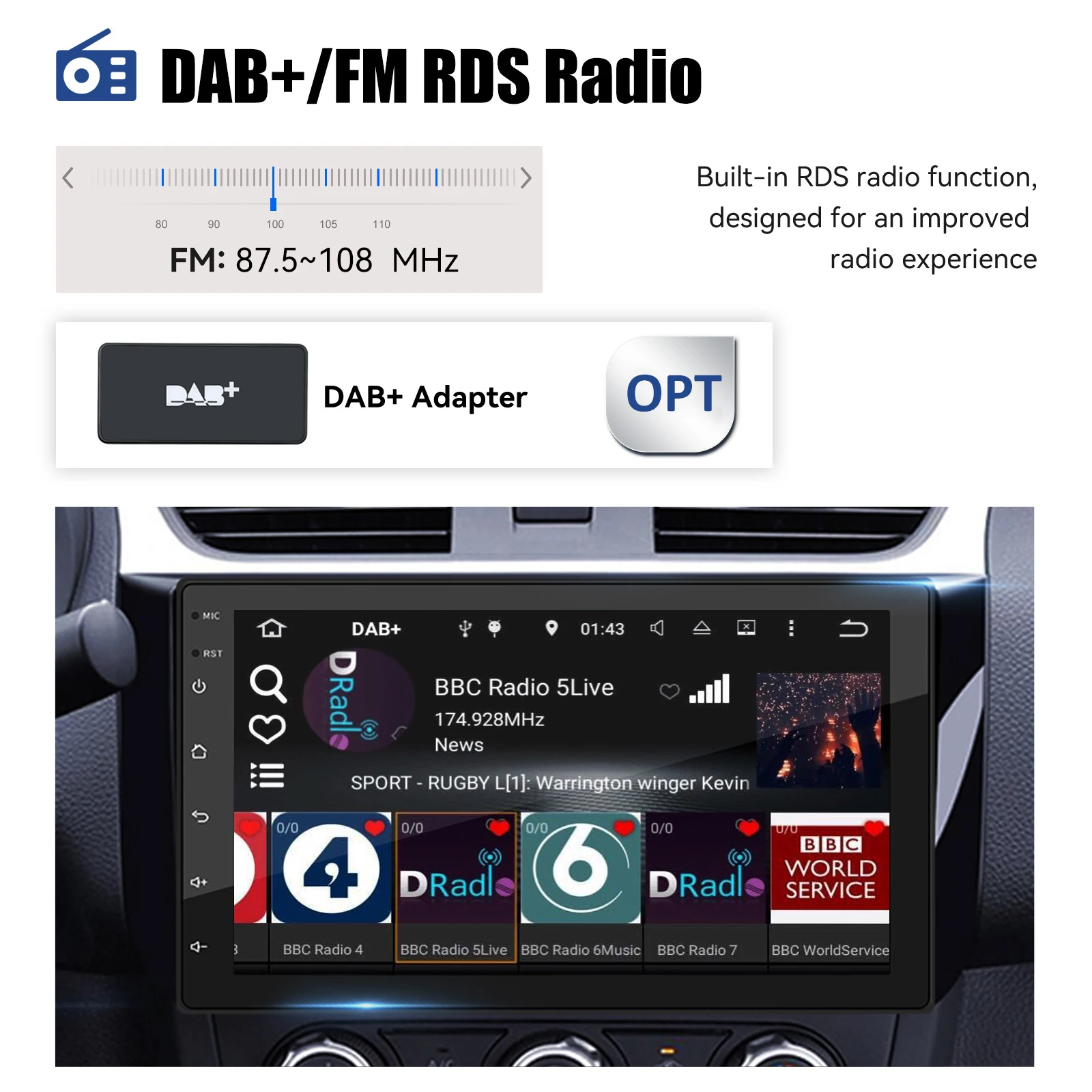 ESSGOO 7 9 10 Zoll Universal Autoradio 2GB Android Auto Carplay Auto-Stereo-Multimedia-Player GPS Autoradio Intelligente Fahrzeugsysteme – Detail 9