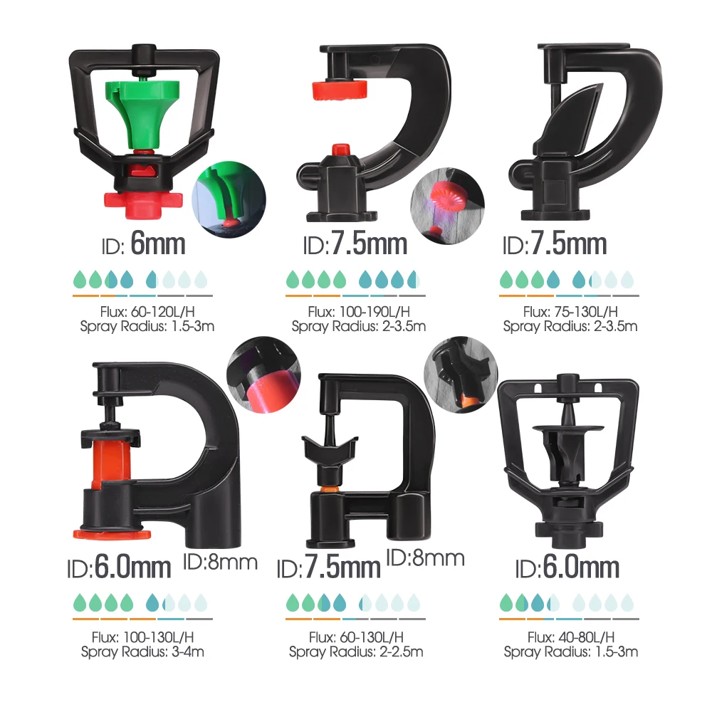 24-style DIY trawnik farma System nawadniania ogród Mini opryskiwacze mikronawadnianie zraszacze automatyczne dysza obrotowa Refraction Jet