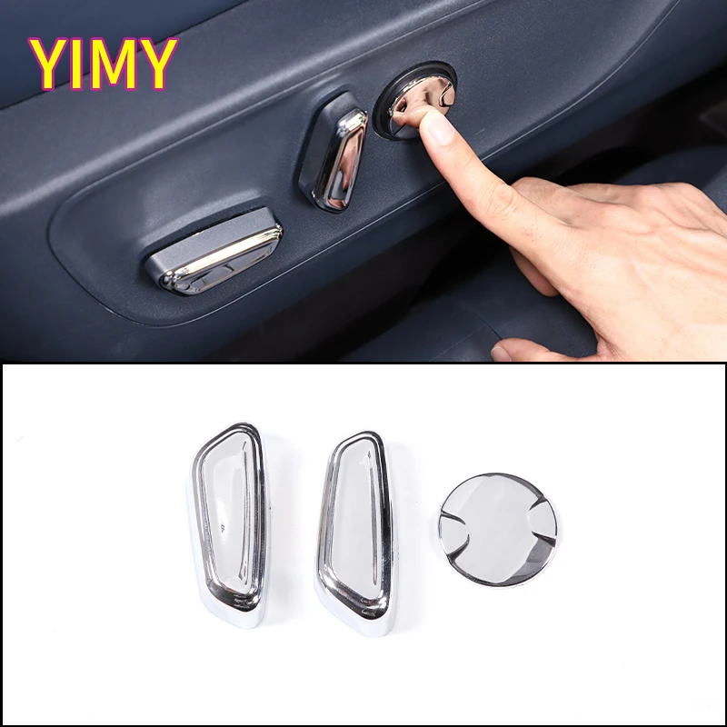 3x ABS Plastic Car Seat Adjustment Button Cover Decorative Sticker Suitable for Ford Maverick Pickup 2022+