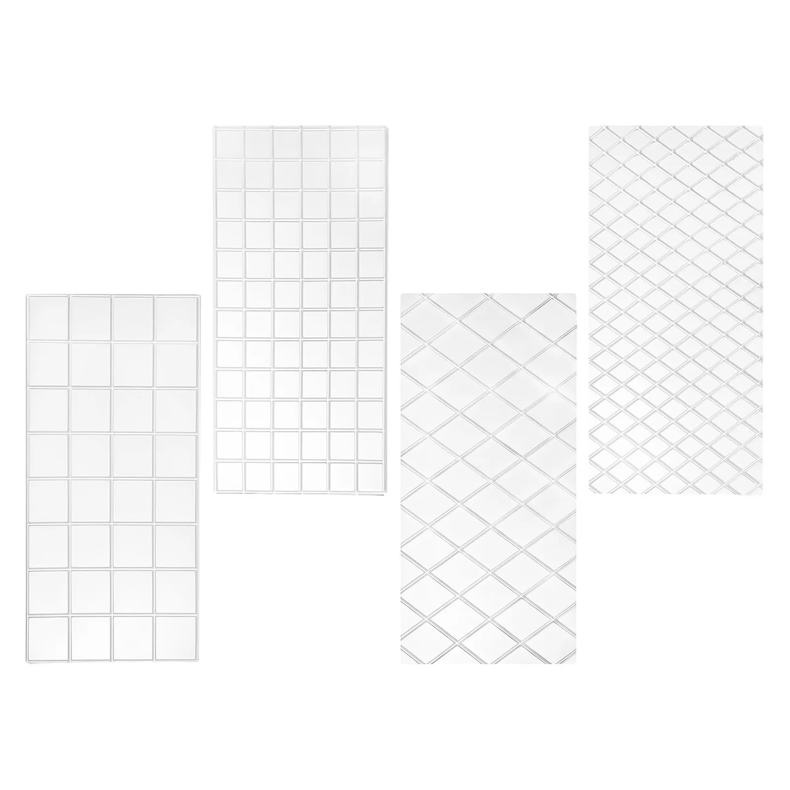 16Pcs Cake Fondant Impression Mold Plastic Diamond Quilted Grid Texture Embossing Lace Mat Baking Tool Cupcake Wedding
