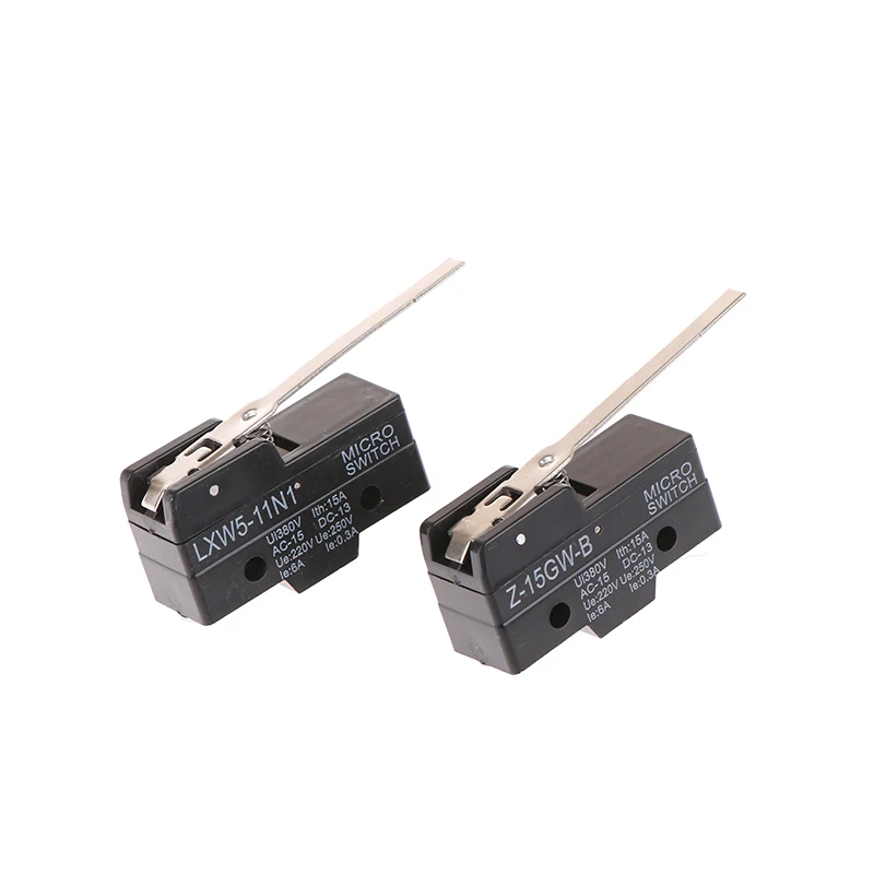 하이 퀄리티 LXW5-11N1 Z-15GW-B 마이크로 리미트 스위치, 긴 레버 암, SPDT 스냅 액션 여행 스위치, 방수
