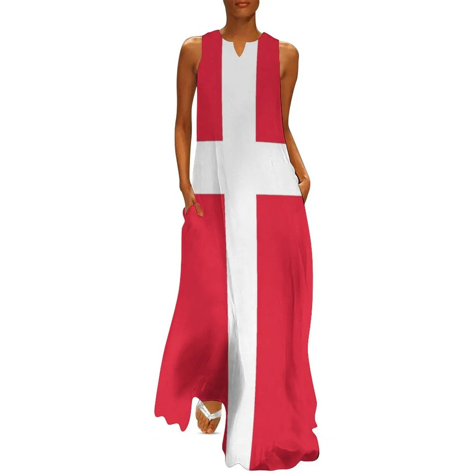 Danish flag Long Dress Party dresses women party dresses african dresses for woman