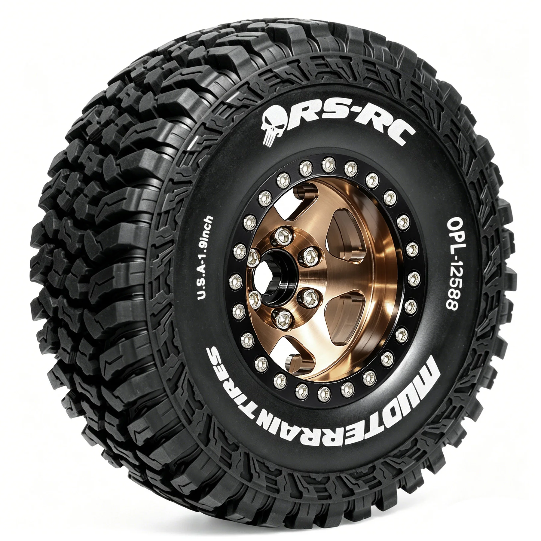1.9 Crawler Tires (4PCS) - 120mm X 40mm Rock Crawler Tires with Foam Inserts for 1/10 RC Crawler TRX4 SCX10 Capra Axial RBX10