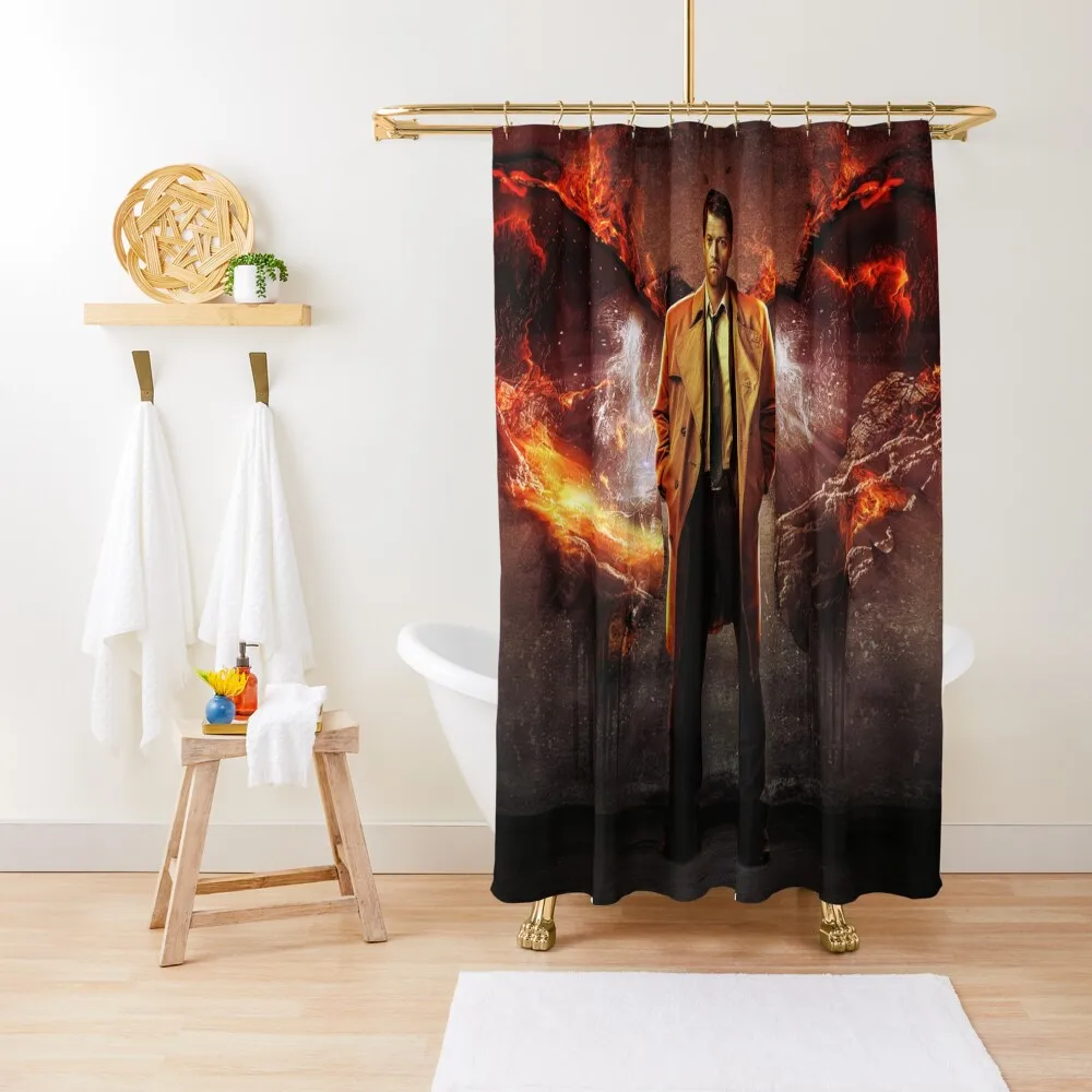 

castiel Shower Curtain Waterproof Fabric Shower Funny Shower Curtain