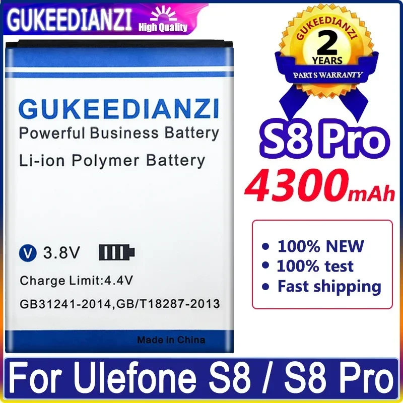 S 8 Pro 4300mAh Battery For Ulefone S8 S 8/S8 Pro S8Pro S 8 Pro 5.3 inch MTK6737 MTK6580 Mobile Phone Batteries Tracking