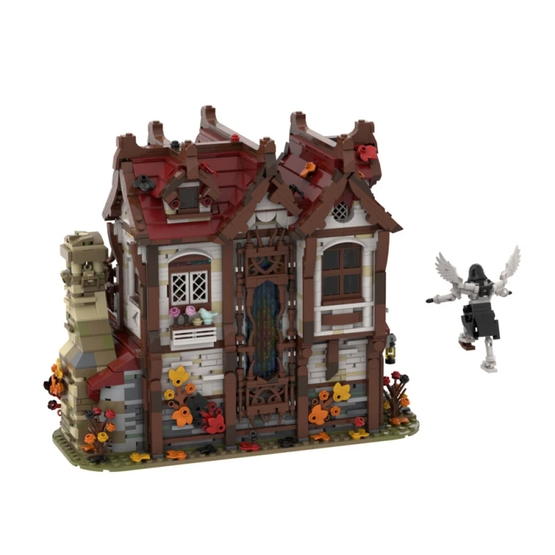 MOC-191671 Andraith's BAKERY 모델 빌딩 블록, 영화 중세 도시 스트리트 뷰 하우스 건축 벽돌, 장난감 선물