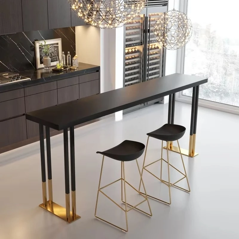 Modern High Wall Bar Table Chair Combo, Counter Height Dining Furniture for Cafe Milk Tea Shop & Home Use
