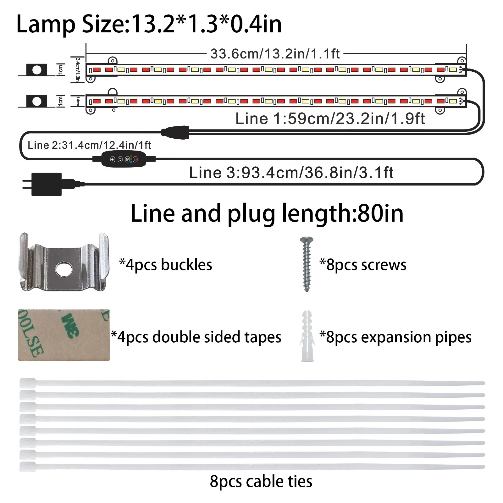 Fitolamp pełnozakresowa lampa do wzrostu roślin Timer ściemnianie świetlówka LED Bar wysoka jasność USB rosną Lam dla roślina doniczkowa sadzonek 3000K 4000K