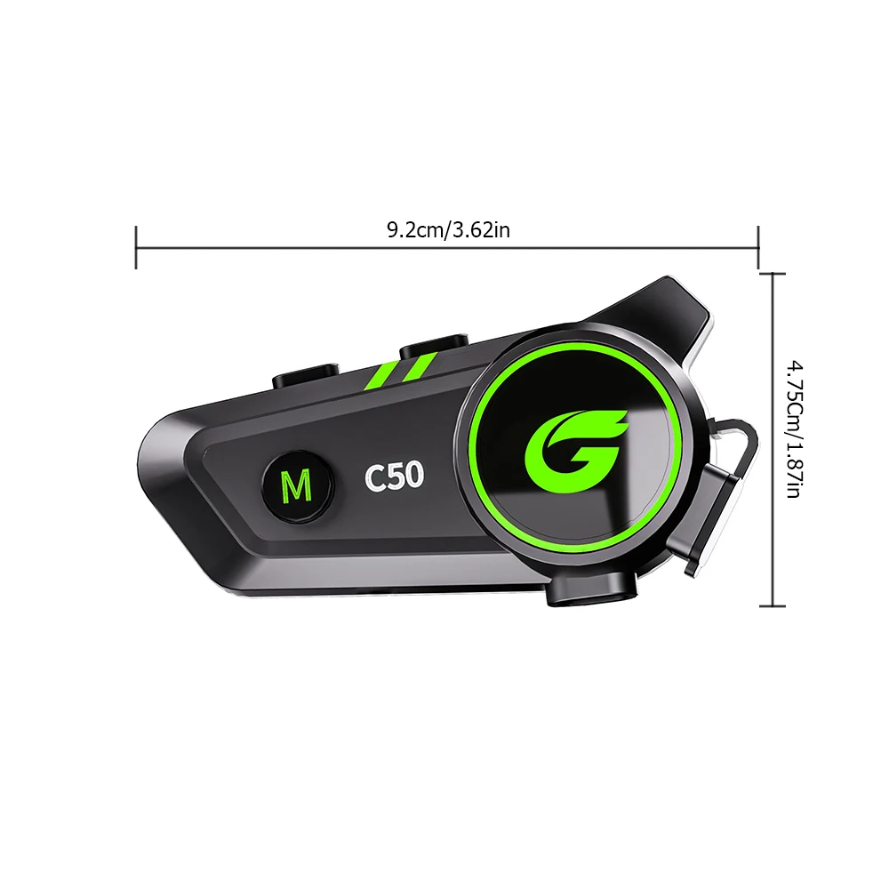 C50 Motorrad helm Bluetooth-Gegensprechanlage 2 Personen 800 Meter