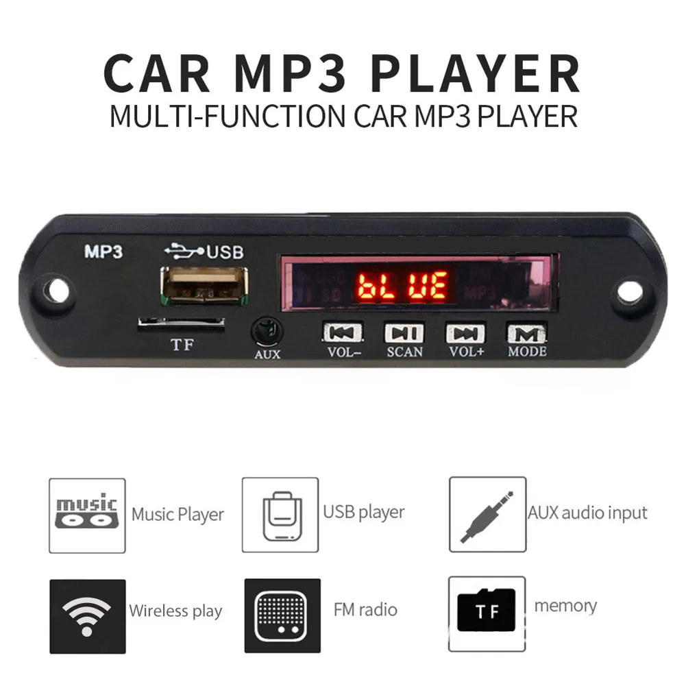 Vehicle Electronics Adapter Support Usb/tf Card Switching Headphone Accessories