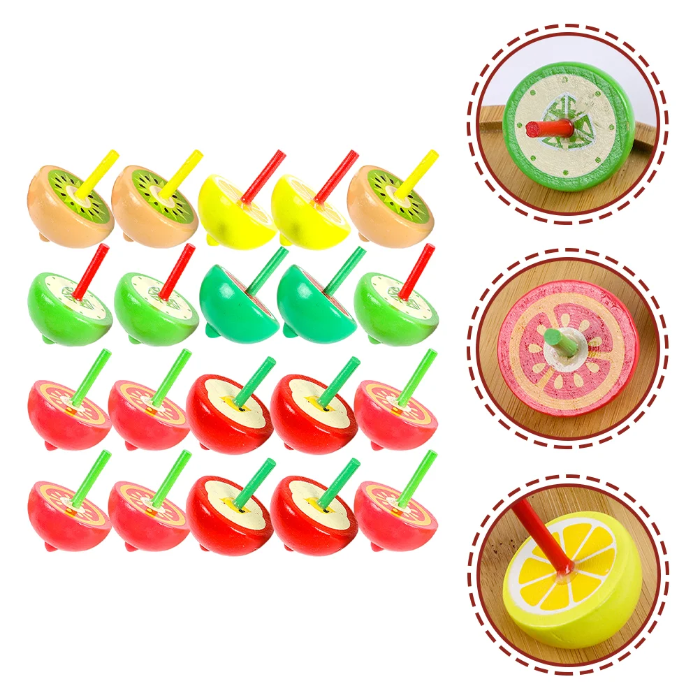 Wear-resistant Children Toy Fruit Spinning Top Colorful Tops Wood Funny Kids Gyro Toys