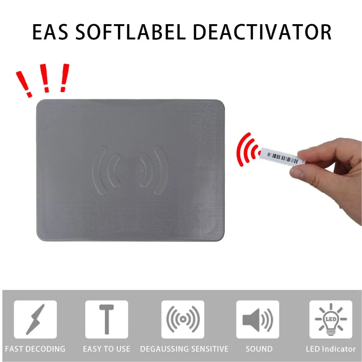 Deactivator 110V  For Security Tag AM58Khz  Retail Anti Theft Equipment EAS System W Sound Light Alarms Anti Shoplifting System