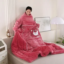 Double-Sided Cashmere Lazy Pillow, Multi-functional, Thickened with Sleeves, Can Wear a Quilt, Two-in-1, Winter, Autumn