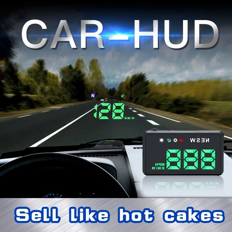 

Universal Car HUD Heads Up Display HUD Display Digital Speedometer With Compass Security Alarm System For Car