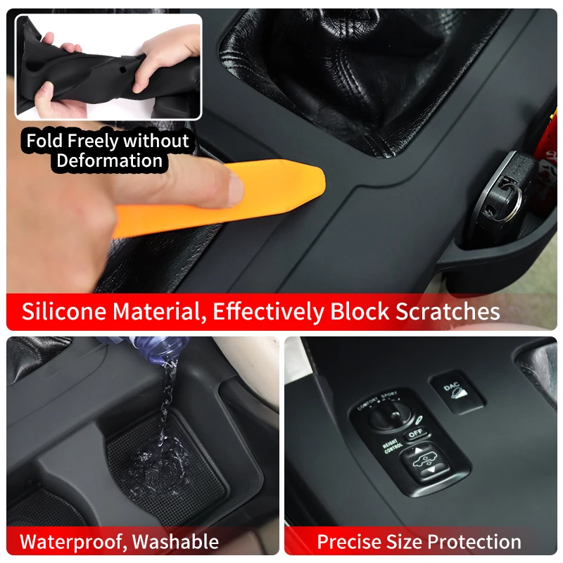 For Toyota Land cruiser Prado LC120 120 fj120 2003 2009 Center Console Cover Soft Silicone Scratch-Proof Interior Accessories image 5
